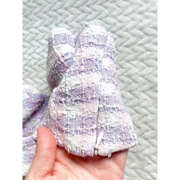 NWT Zara Purple Tweed Bustier Crop Top Small Strapless Corset Sweetheart - Picture 5 of 7